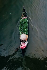 Woman standing in water