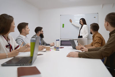 Business colleagues working at office