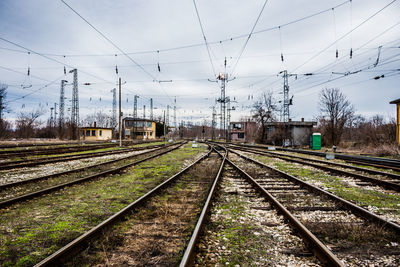 Railroad tracks against sky