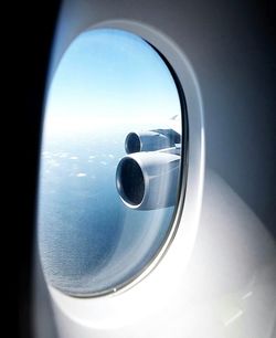 Close-up of airplane window