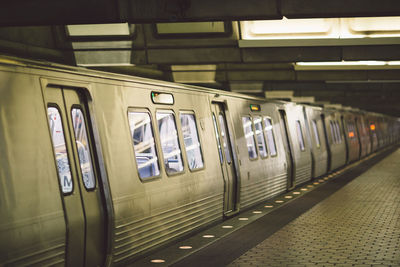 Train at subway station