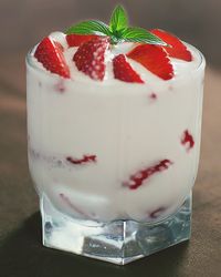 Close-up of strawberry cake