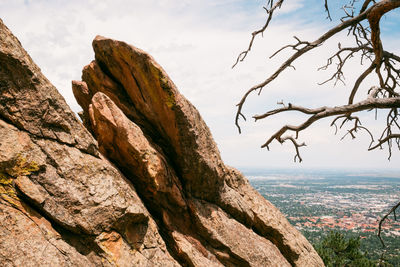 Scenic view of rock formation against sky