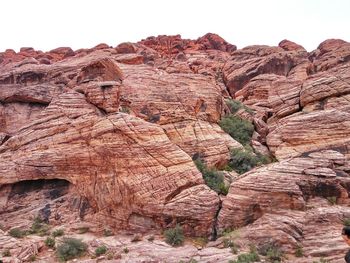 View of rock formation against clear sky