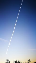 Low angle view of vapor trail in sky