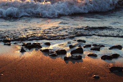 Close-up of sand on beach