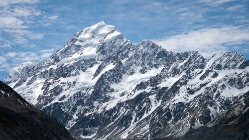 Scenic view of snowcapped mountain against sky