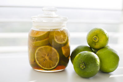 Close-up of fruits in water