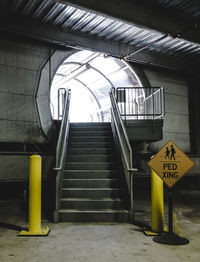 Staircase with text on steps