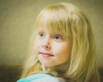 Close-up portrait of cute girl