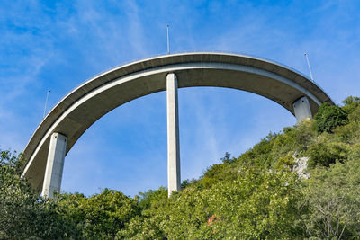 Low angle view of arch bridge against sky