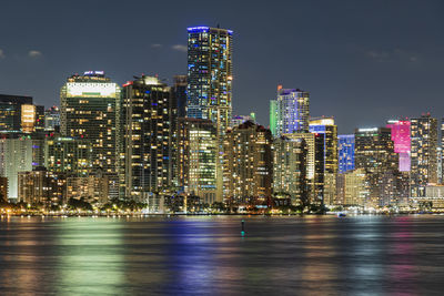 Illuminated city at night