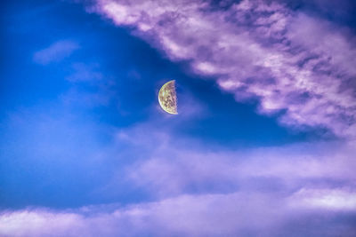 Low angle view of moon in sky