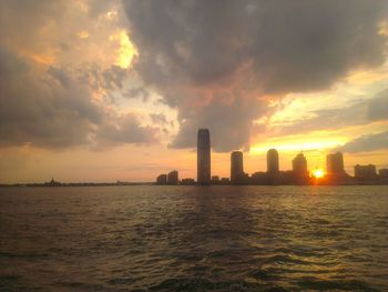 Scenic view of sunset over sea