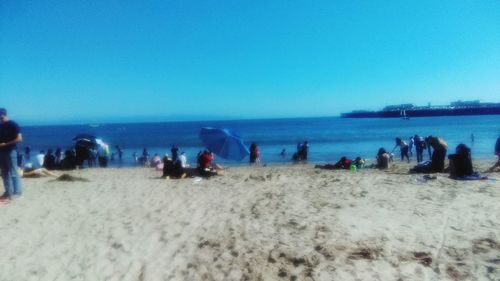 Tourists enjoying at beach