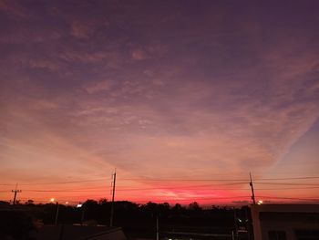 Low angle view of silhouette buildings against sky during sunset
