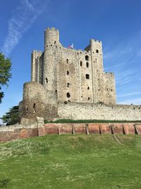 Low angle view of old ruin building