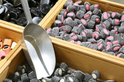 High angle view of food in box