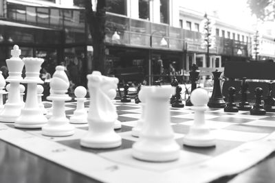 Close-up of chess pieces