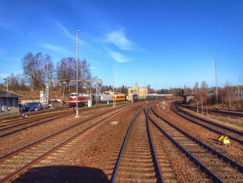 Railroad tracks against sky