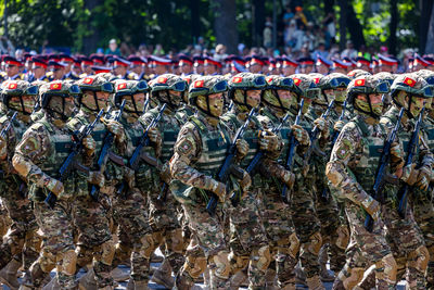 High angle view of crowd