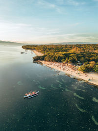 High angle view of sea against sky