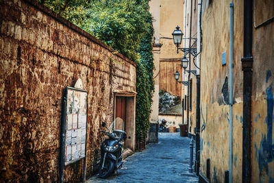 Narrow alley amidst buildings