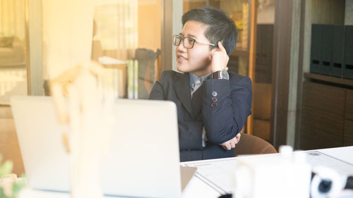 Businesswoman in office