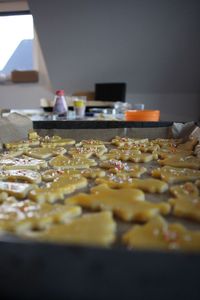 Close-up of food on table