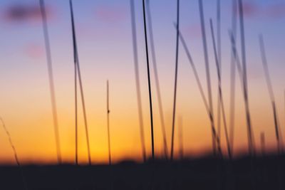 Scenic view of silhouette landscape against romantic sky at sunset