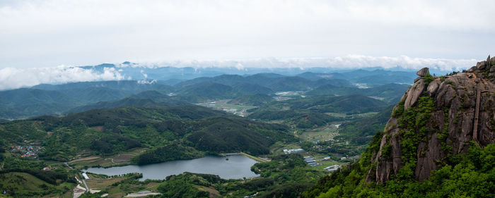 Scenic view of mountains against sky