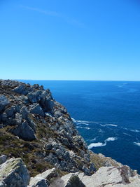 Scenic view of sea seen from cliff