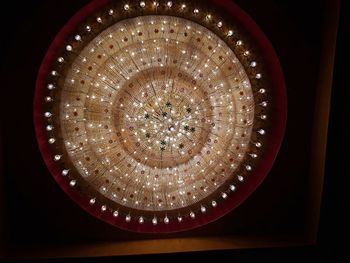 Directly below shot of illuminated pendant light