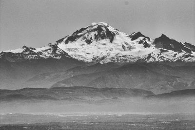 Scenic view of snowcapped mountains