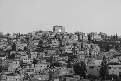 High angle view of townscape against sky