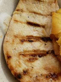 High angle view of bread in plate