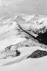 Scenic view of snowcapped mountain against sky