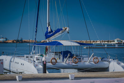 Catamaran in the harbour of varadero, cuba