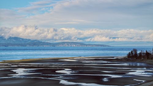 View of sea against cloudy sky