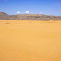 Orange beach in iceland , vastness, loneliness