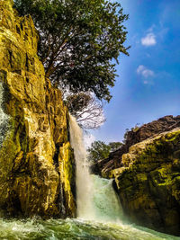 Scenic view of waterfall