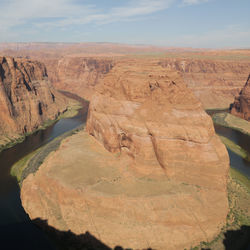 Scenic view of rock formations against sky