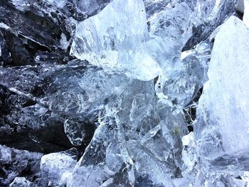 Close-up of ice formations