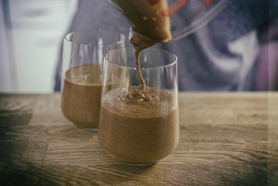 Close-up of drink in glass on table