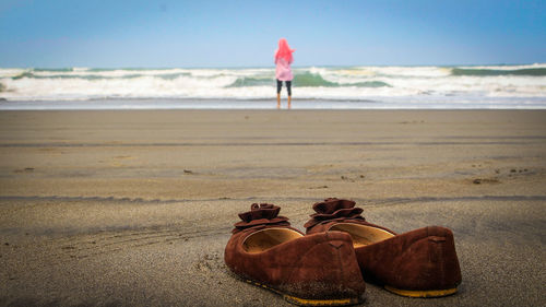 Close-up of woman on beach