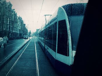 Railroad tracks in city