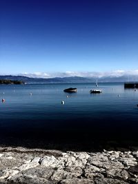 Boats in calm sea