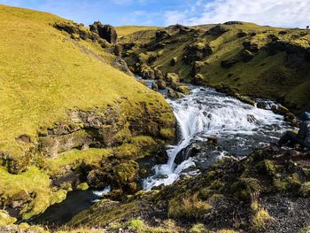 Scenic view of waterfall