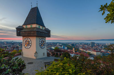 High angle view of cityscape against sky