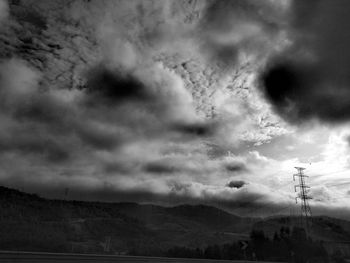 Scenic view of landscape against cloudy sky